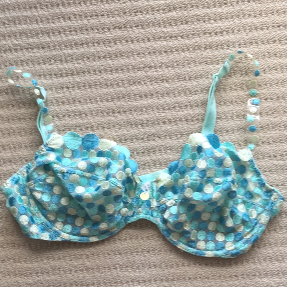 Lejaby Unlined Underwire Polka Dot Bra 36D